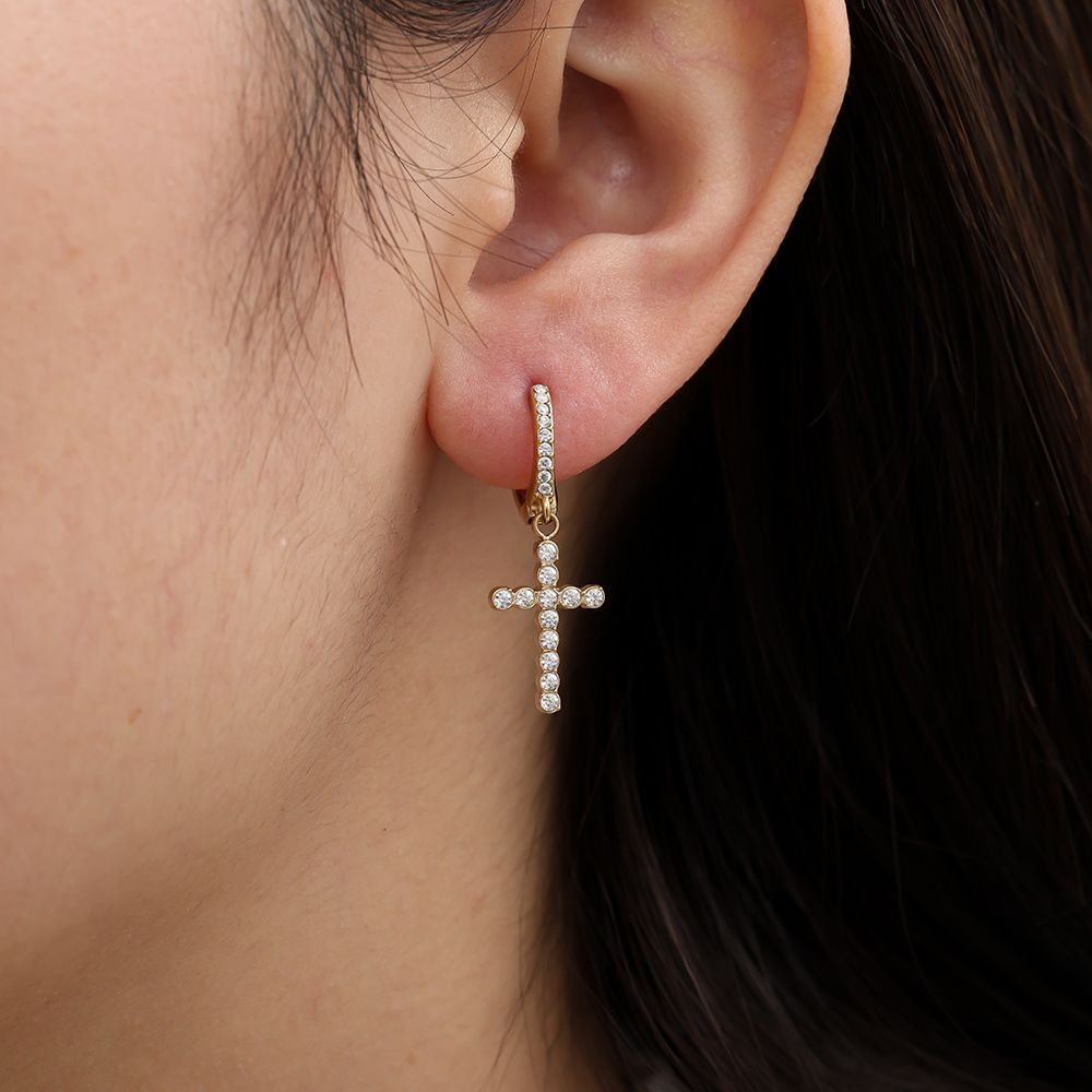 Dottilove Diamond Nice Cross Ohrringe
