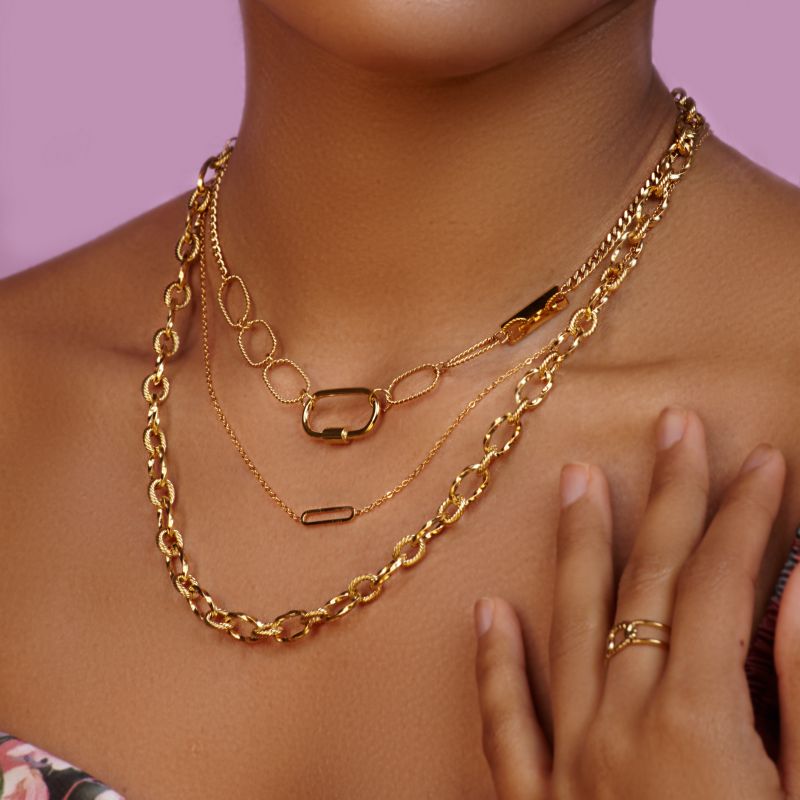 Dottilove Stamping Round Chain Edelstahl Kette