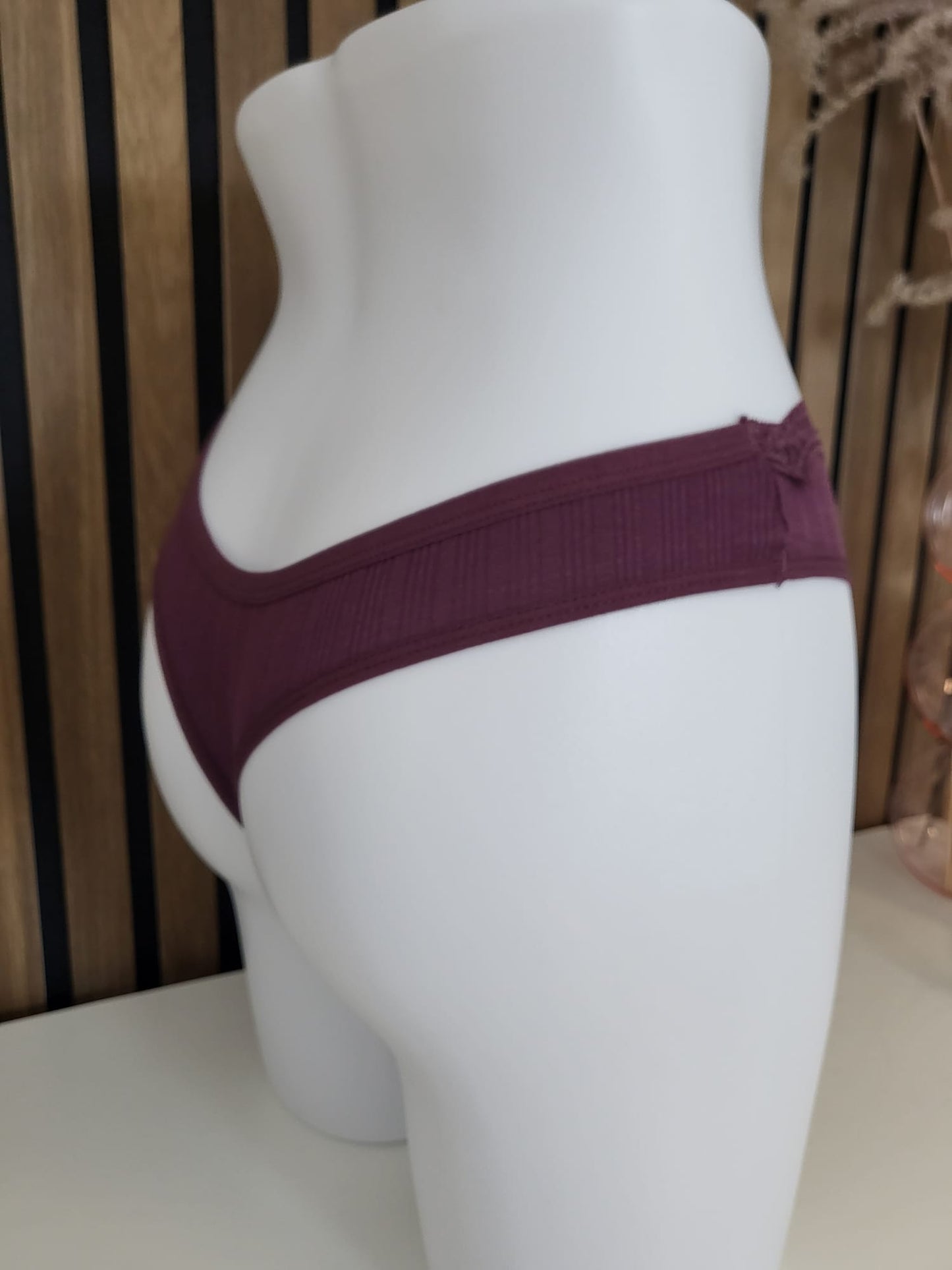 Damen-Slip 95% -Baumwolle 5% Elastan – Komfort femininer Spitzenrand S/M L/XL