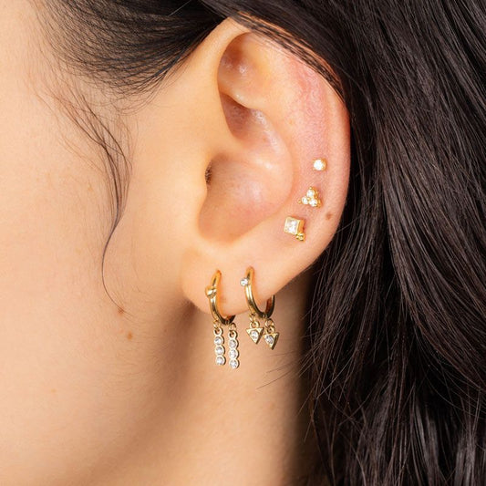 Dottilove Tiny Hanging Diamonds Edelstahl Ohrringe