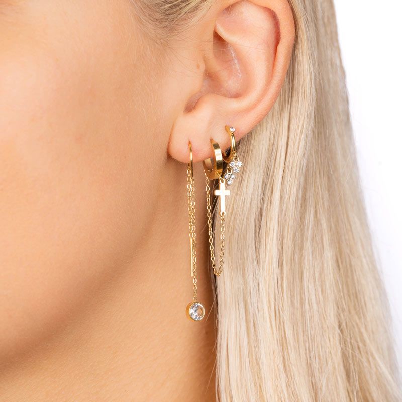 Dottilove Ohrringe Flat Round Tennis