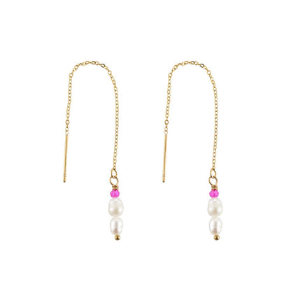 Dottilove Hanging Pearl Pillar Ohrringe