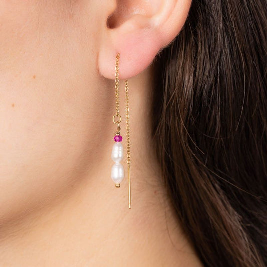 Dottilove Hanging Pearl Pillar Ohrringe