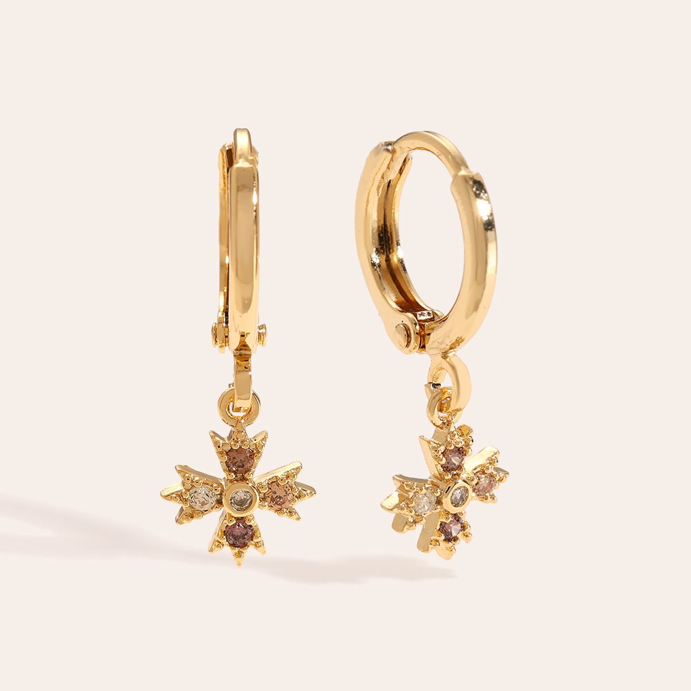 Dottilove 4 Mini Diamond Crowns Vergoldete Ohrringe