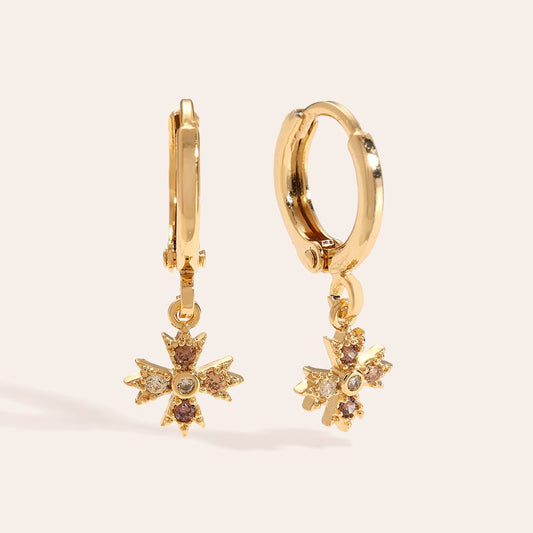 Dottilove 4 Mini Diamond Crowns Vergoldete Ohrringe