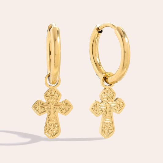 Dottilove Cute Cross Ohrringe Vergoldet