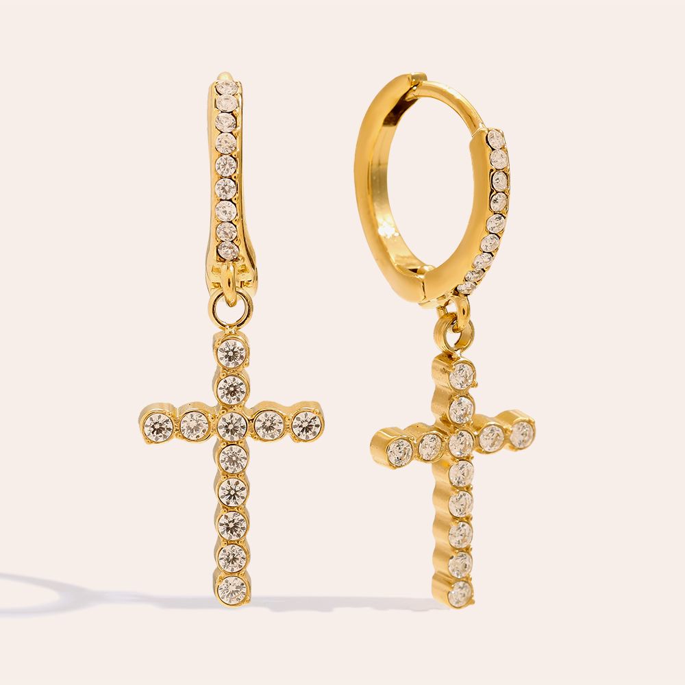 Dottilove Diamond Nice Cross Ohrringe