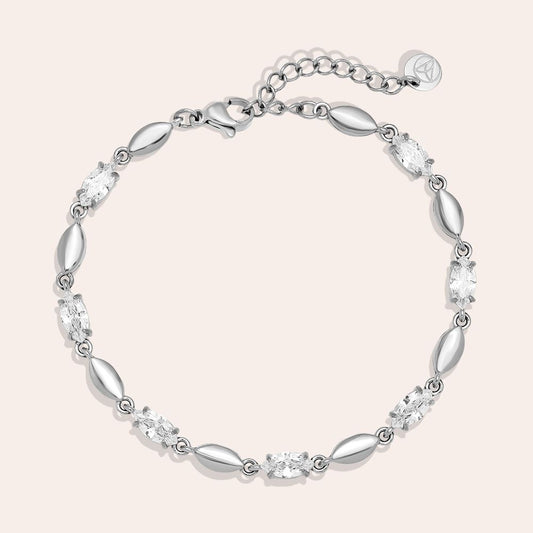 Dottilove 16cm Nice Diamond Eyes Edelstahl Armkette