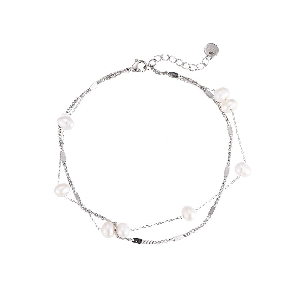 Dottilove Bubbly Pearls Multilayered Fußkette Vergoldet