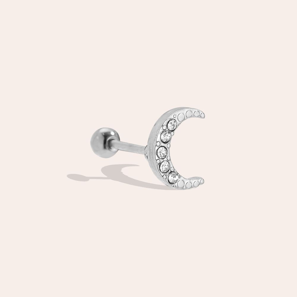 Dottilove 8mm Diamond Moon Edelstahl Piercing