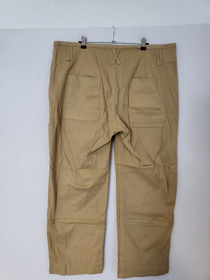 Flamingo Hose Gr 2XL Beige Baumwolle, Breites Bein 056