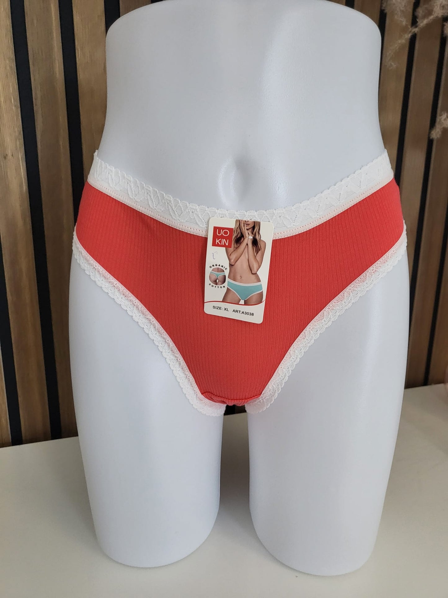 Damen-Slip „UO KIN“ aus Bio-Baumwolle – Komfort femininer Spitzenrand XL - XXL