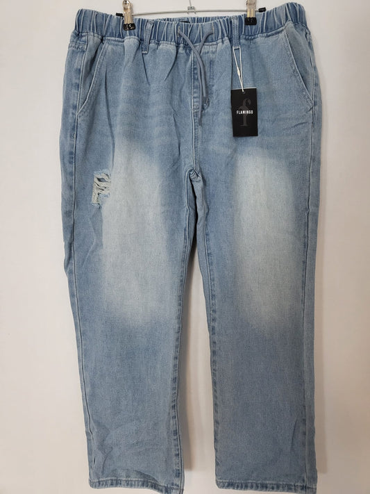 Flamingo Jeans Gr L,XL mit Gummibund und Schnüre, Baggystyle, Cutt-outs 008/039