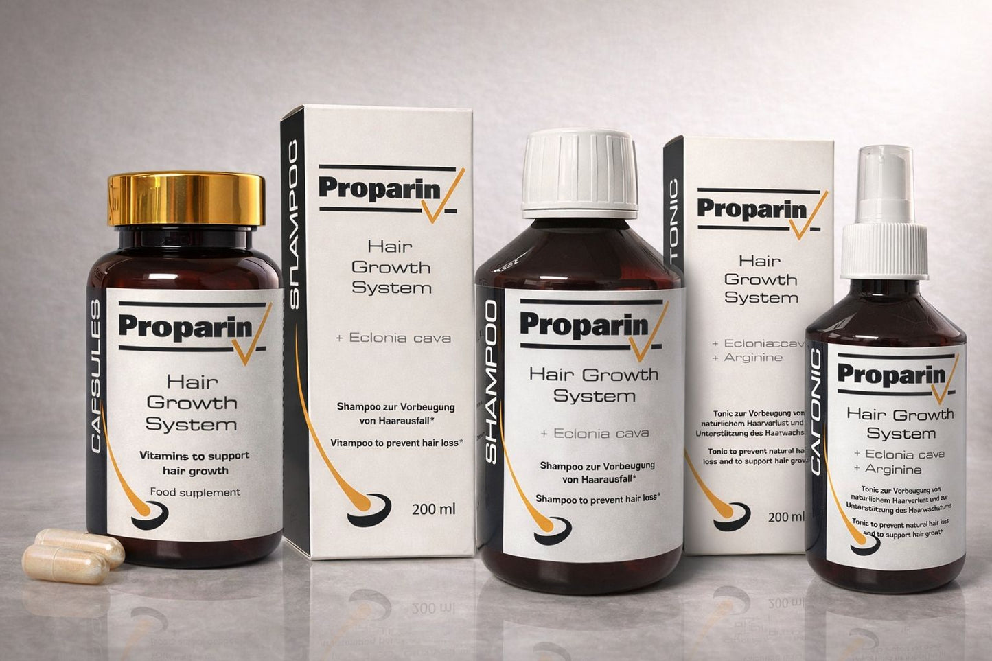 PROPARIN 3er Set Hair-Growth-System bestehend aus Shampoo,Tonic,Kapseln