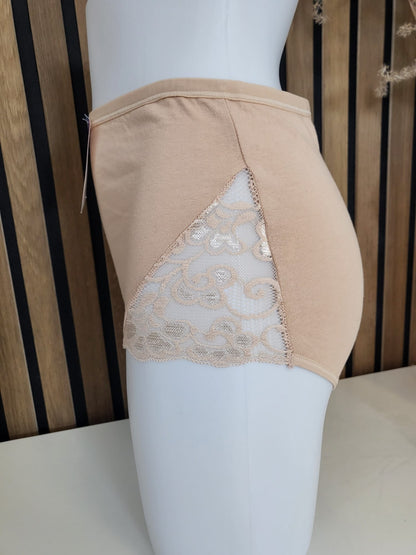 Bequemer Baumwoll-Slip mit seitlicher Spitze XL-4XL