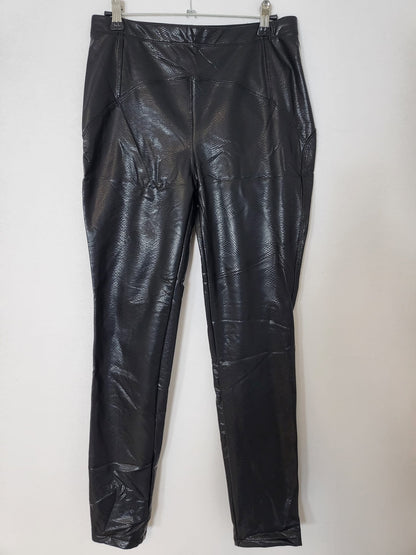 🖤 Kunstleder-Leggings mit Schlangenmuster – Schwarz (Größe M) 001