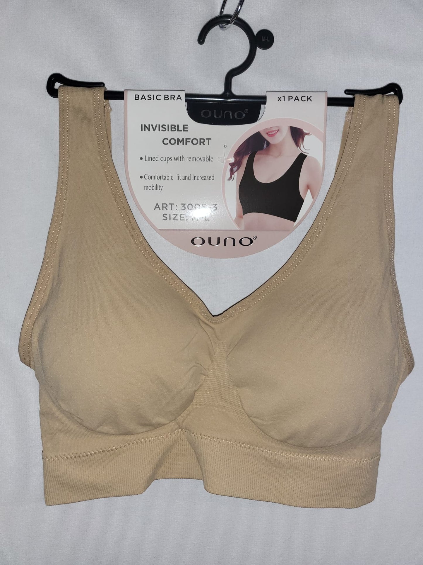 OUNO Basic Bra – Invisible Comfort Sport-BH (mit herausnehmbaren Cups) M/L XL/XXL