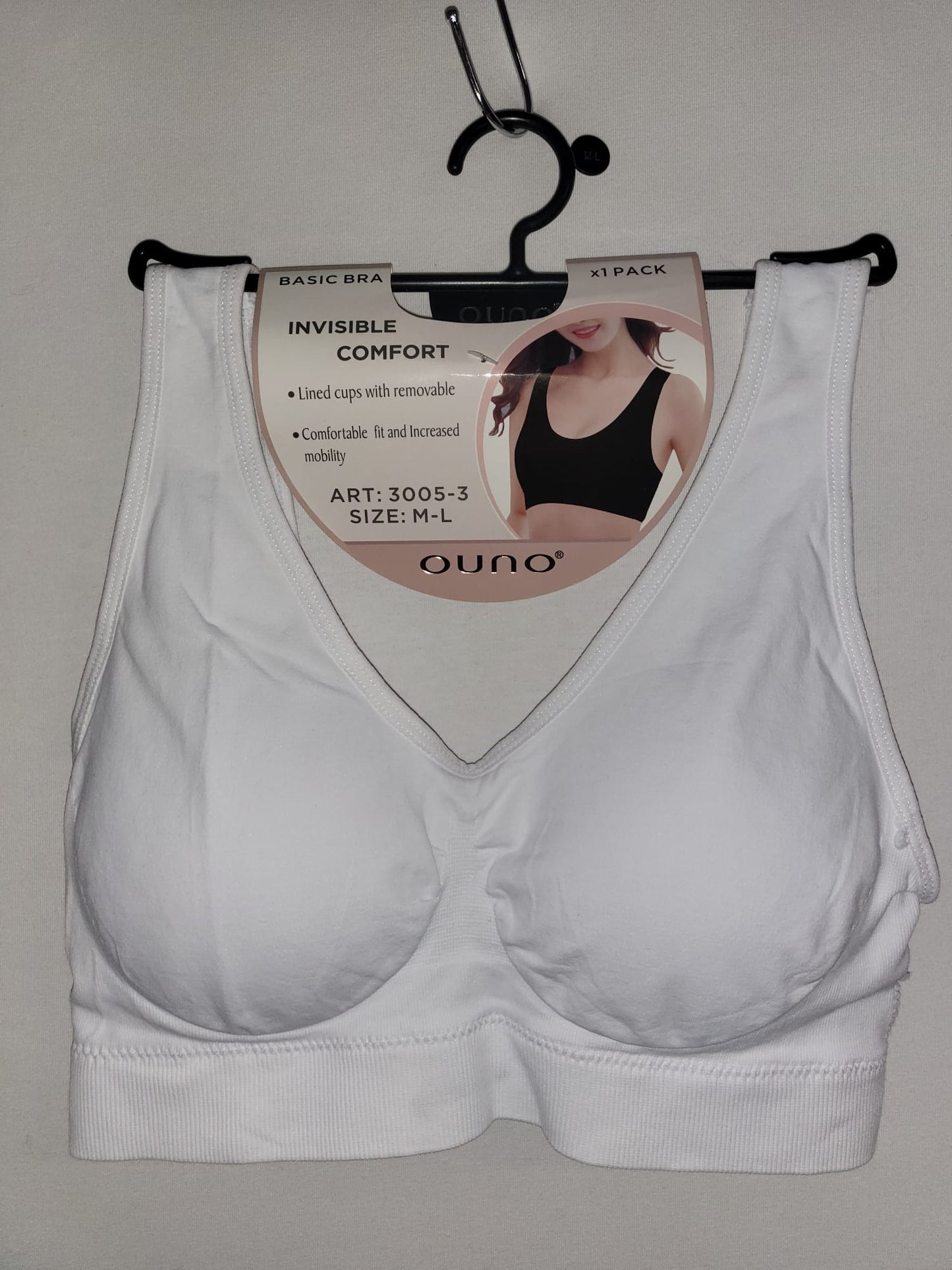 OUNO Basic Bra – Invisible Comfort Sport-BH (mit herausnehmbaren Cups) M/L XL/XXL