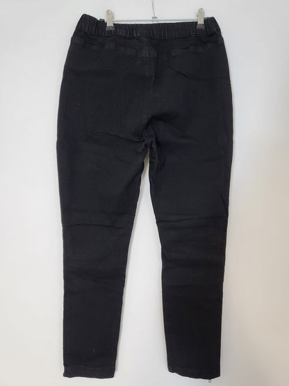 Flamingo Stylische Schwarze 041 und Graue 047 Jeans Gr L mit Riffelmuster und Reisverschluss am Knöchel