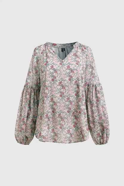 Flamingo Ditsy Bluse mit Blumenmuster Gr XL 035