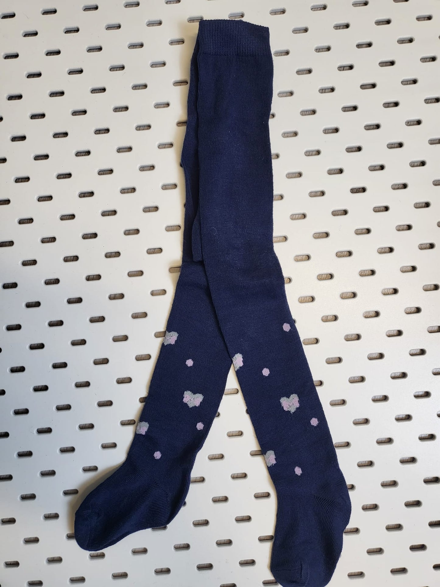 Strumpfhosen Mädchen Dunkelblau Herzchen mit Schleifen Gr 86-104