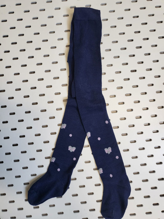 Strumpfhosen Mädchen Dunkelblau Herzchen mit Schleifen Gr 86-104