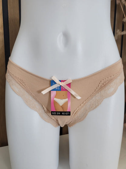 Eleganter Baumwoll-String mit Spitze S/M  L/XL