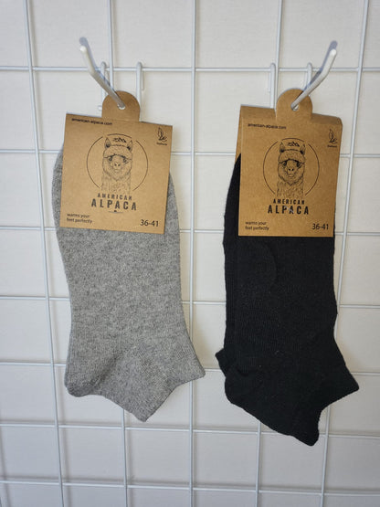 Alpaka Sneaker-Socken – Schwarz & Grau | Natürlich weich & atmungsaktiv