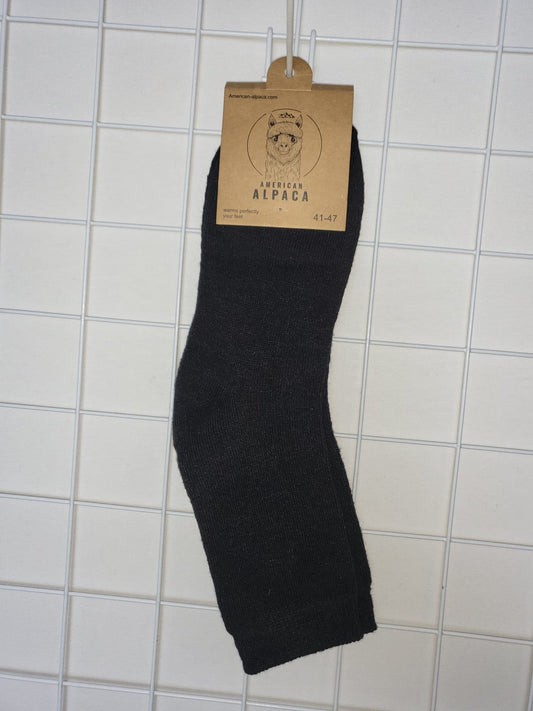 🧦 Alpaka-Herrensocken – Schwarz | Warm, edel & langlebig