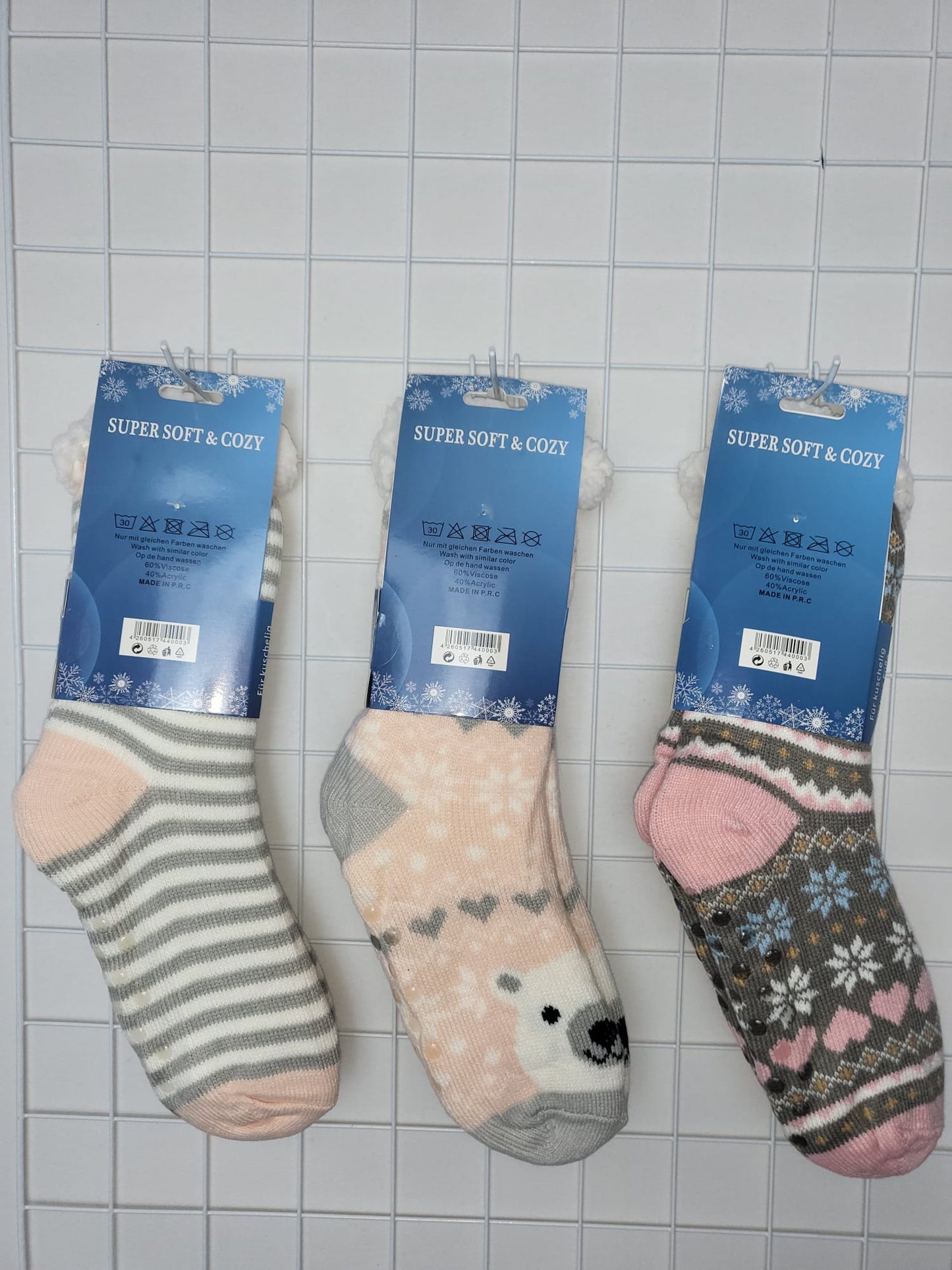 🧦 Kuschelige Hüttensocken mit Teddyfutter & ABS-Sohle – pure Gemütlichkeit für zu Hause