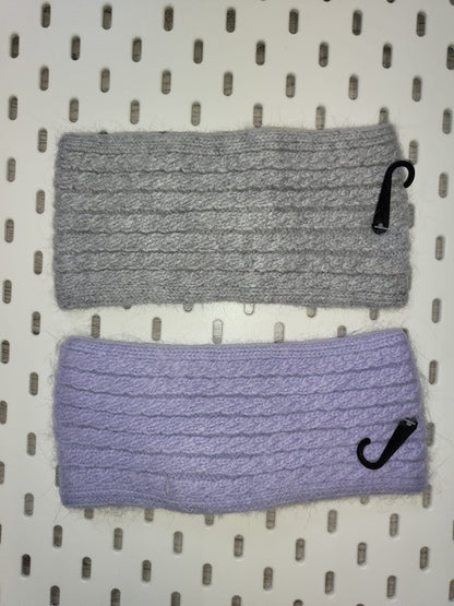 Kuscheliges Stirnband in Flieder & Grau