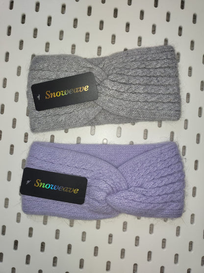 Kuscheliges Stirnband in Flieder & Grau