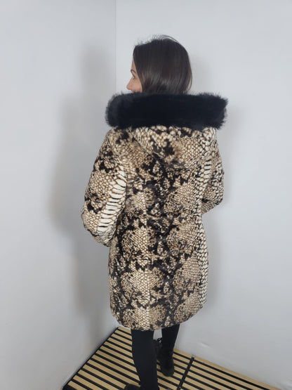 Warme, kuschelige Wendejacke mit abnehmbarer Kapuze