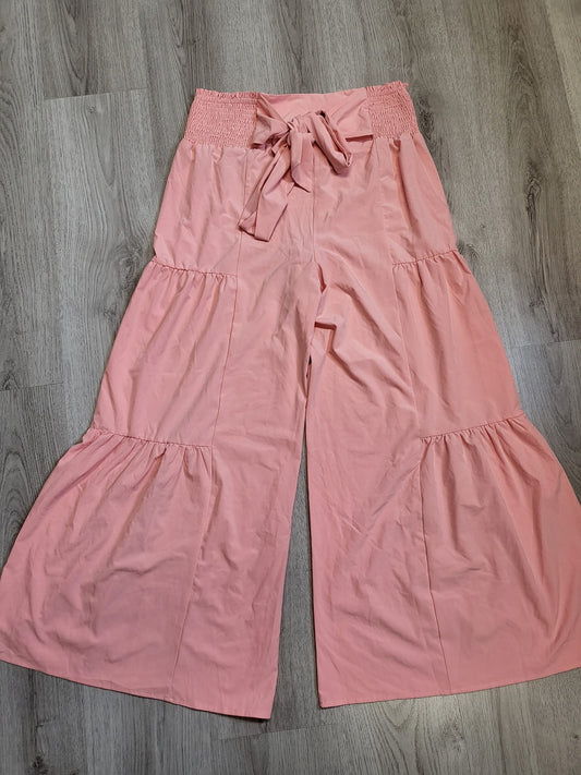 Halara Luftige weite Hose mit Schleife Peach Gr L 057