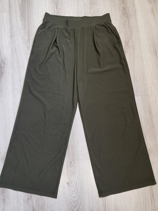 Halara Gerippte Business Hose,Khaki, weites Bein Gr L Petiet 059