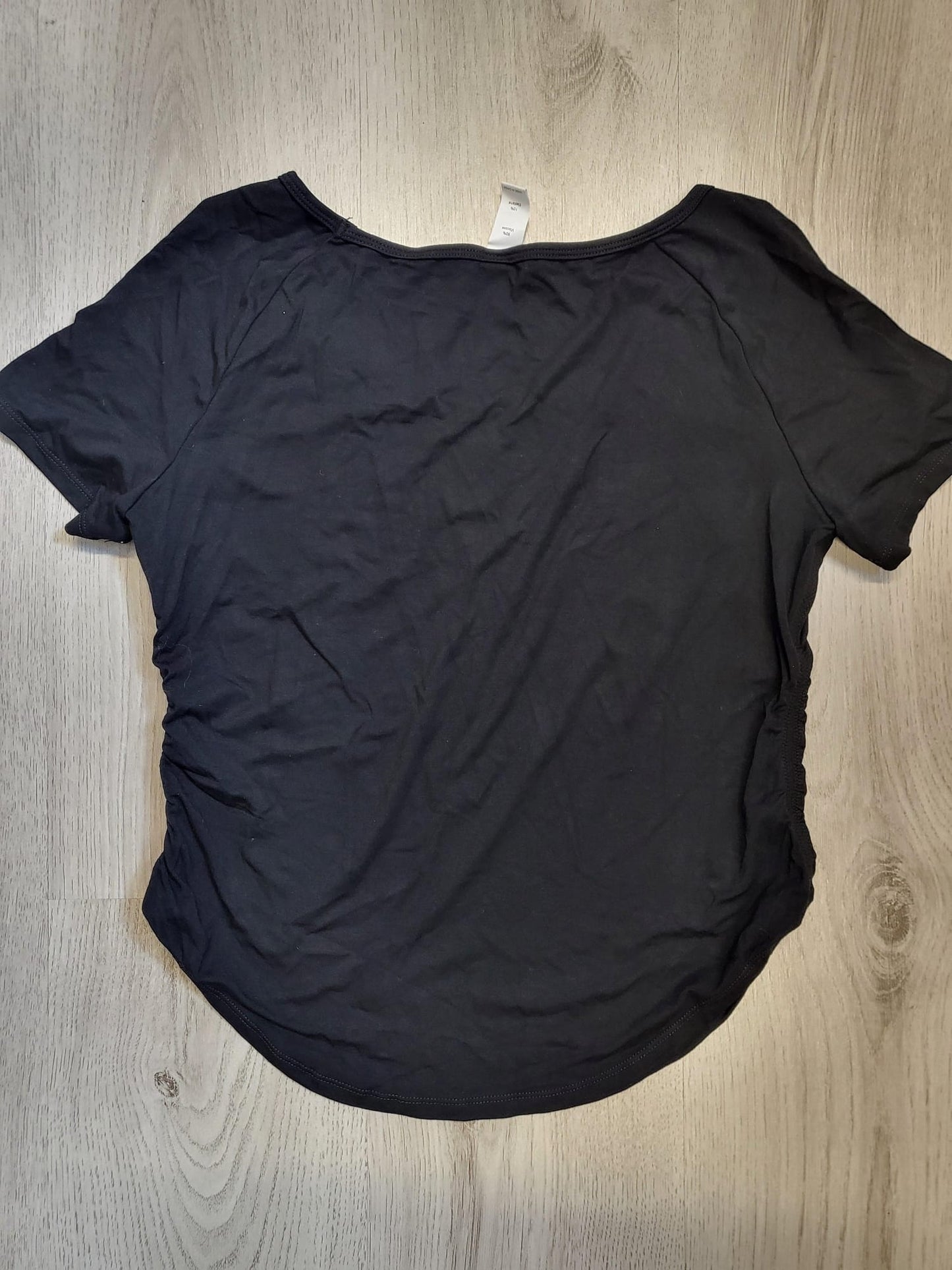 Halara Crop Shirt, abgerundet, mit Raffung an den Seiten Gr L 064