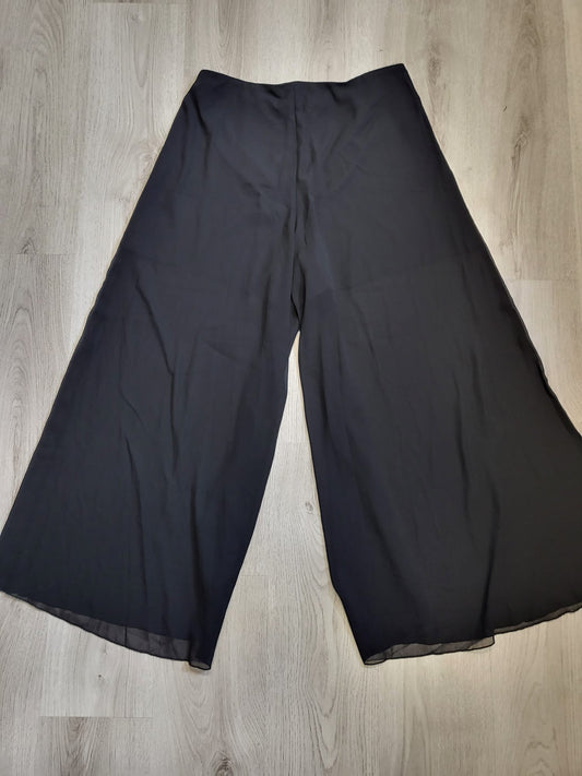 Halara Transparente Plazzo Hose Schwarz,mit Reisverschluss Seitlich Gr XL 065