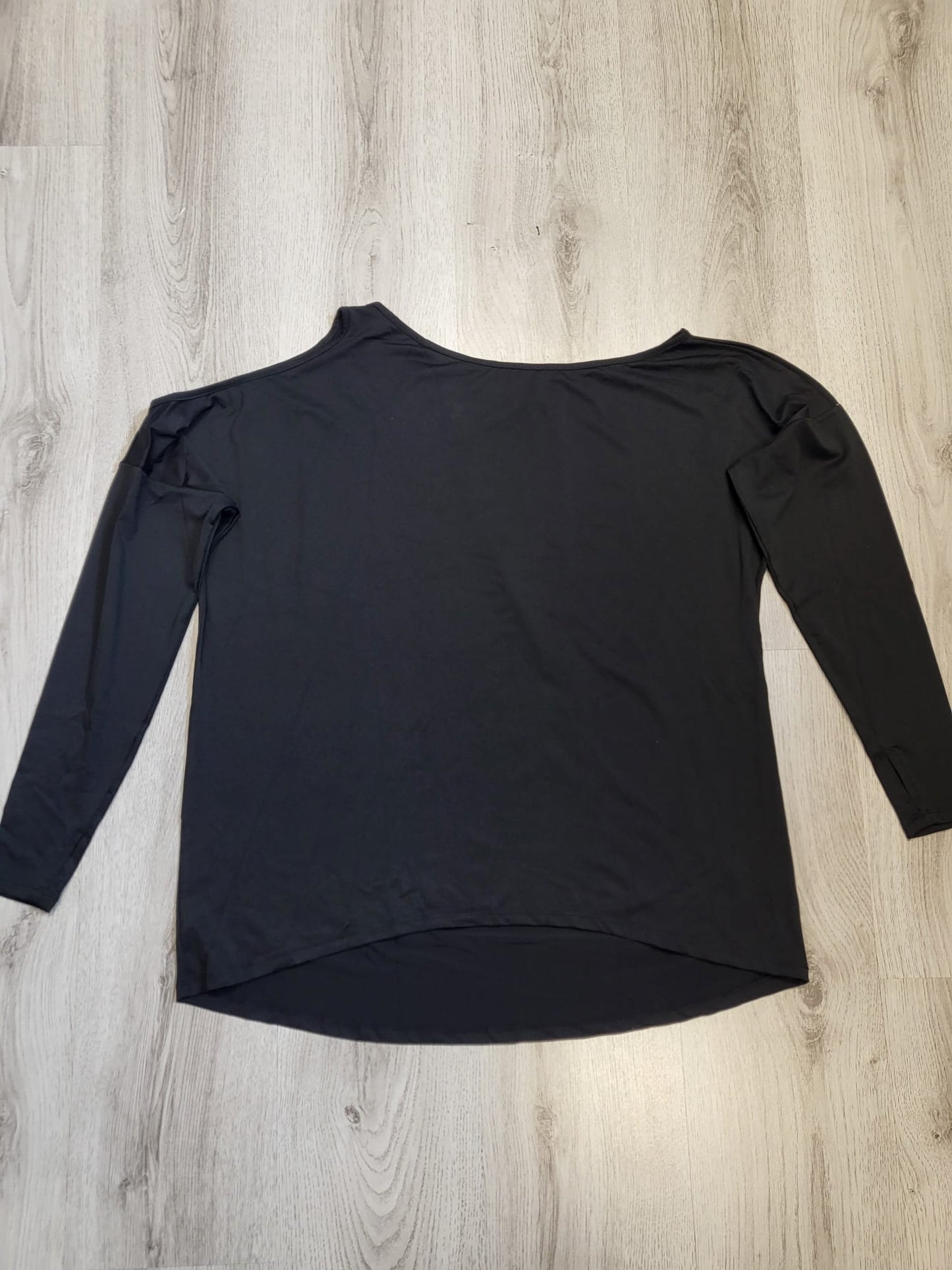Halara Langarmshirt eine Schulterfreie seite, Schwarz Gr M-XL tragbar 067