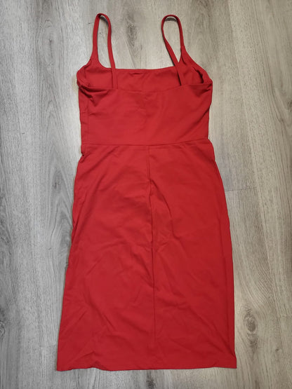 Halara Kleid, mit Schlitz, Spaghetti träger, Rot Gr S 070