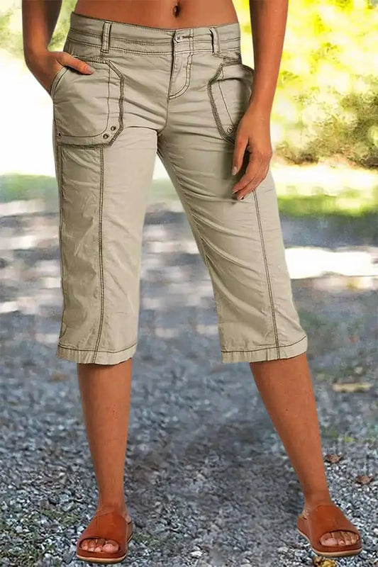 Flamingo Kurze Caprihose GR L Klapptaschen Mittlere Taille 012