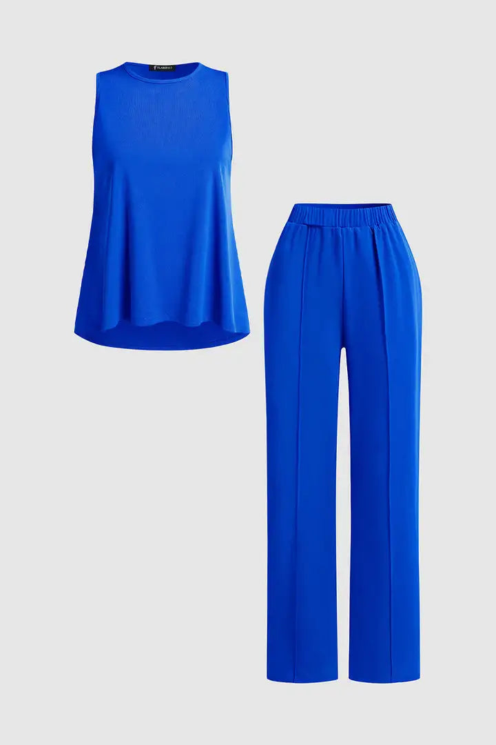 Flamingo Royal Blauer 2 Teiler Oberteil und Hose Gr L 036