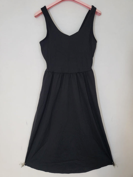 Halara Kleid lang,ohne Hose,Schwarz mit Cups Gr S 035