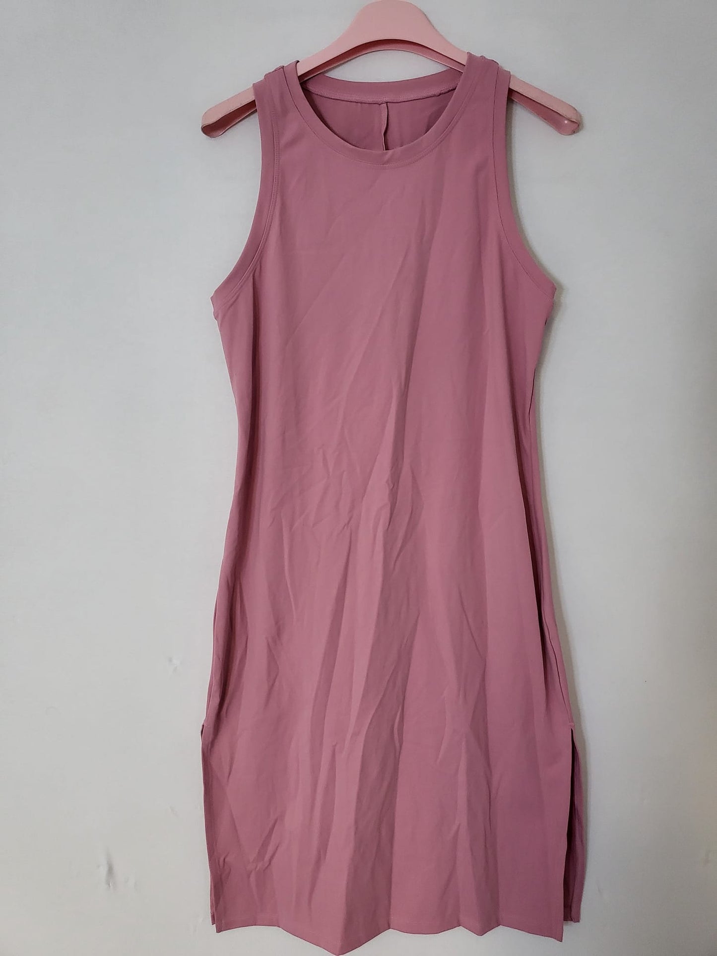 Halara Kleid Rosa, Ärmellos,mit Schlitzen an den Seiten Gr S 030