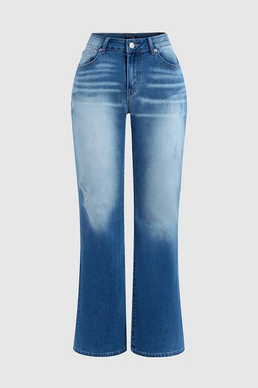 Flamingo Flare-Jeans mit Waschung und Schlag Gr M 028