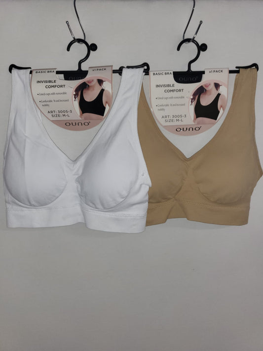OUNO Basic Bra – Invisible Comfort Sport-BH (mit herausnehmbaren Cups) M/L XL/XXL