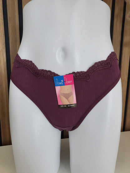 Damen-Slip 95% -Baumwolle 5% Elastan – Komfort femininer Spitzenrand S/M L/XL