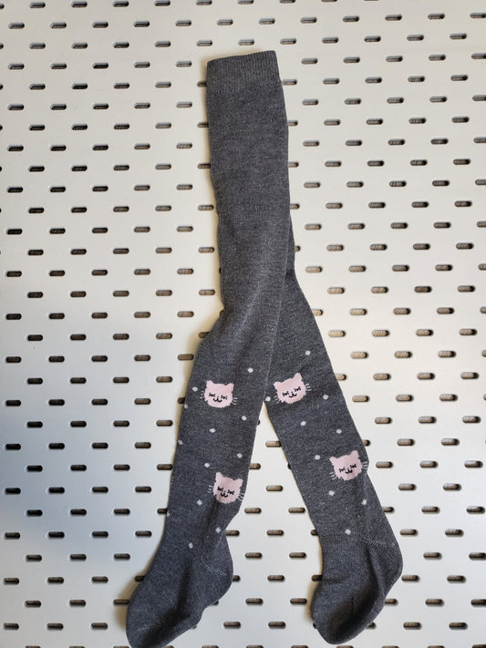 Strumpfhose Mädchen Katze Dunkelgrau Gr 86-116