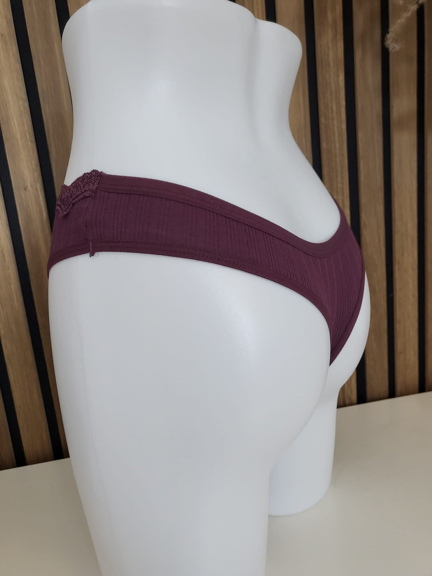 Damen-Slip 95% -Baumwolle 5% Elastan – Komfort femininer Spitzenrand S/M L/XL