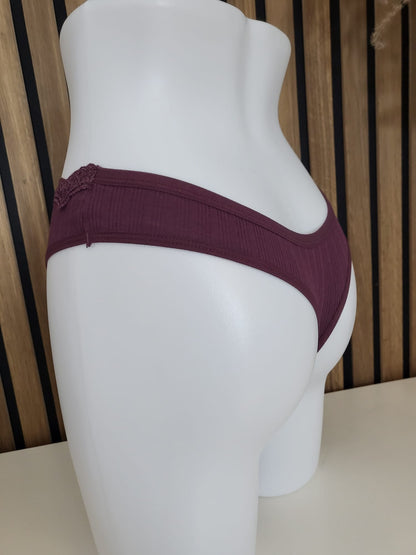 Damen-Slip 95% -Baumwolle 5% Elastan – Komfort femininer Spitzenrand S/M L/XL