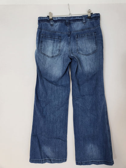 Flamingo Hose Gr SJeans mit weitem Bein, leichte Waschung  054